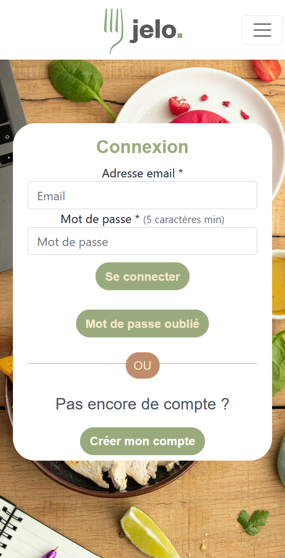 Page de connexion responsive